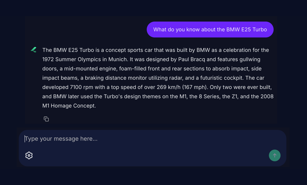 platform screenshot of chat capabilities